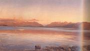 Johann Gottfried Steffan Evening Twilight at the Lake of Zurich (nn02) oil painting on canvas